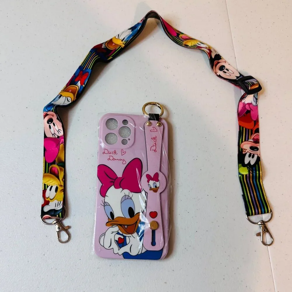 Disney Daisy Duck iPhone 12 Pro Max Jelly Case With Cartoon Lanyard